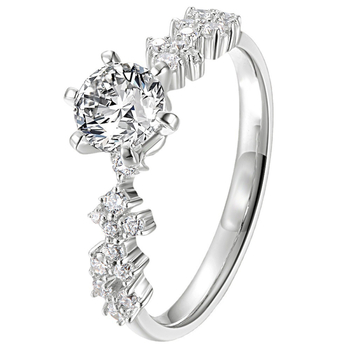 Bakreni ženski prsten sa zvjezdanim dizajnom, dijamantna obrada, Yili jewelry factory
