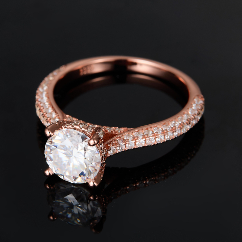 Xinqi Jewelry Moissanite prsten – Geometrijski oblik, Polirano elektroplatiranje, Za žene, Stil laganog luksuza