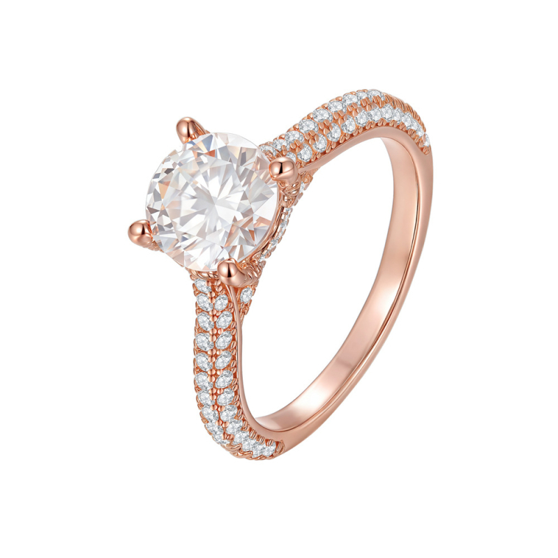 Xinqi Jewelry Moissanite prsten – Geometrijski oblik, Polirano elektroplatiranje, Za žene, Stil laganog luksuza