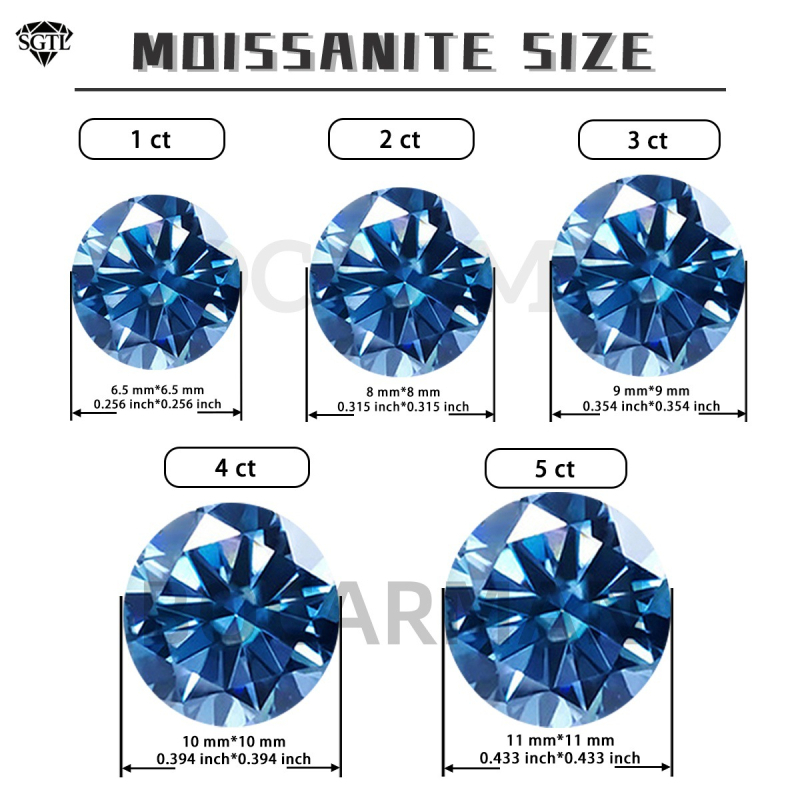 Moissanite στρογγυλός ελεύθερος λίθος, διαύγεια VVS, κοπή 3EX, μάρκα BOCARMAN
