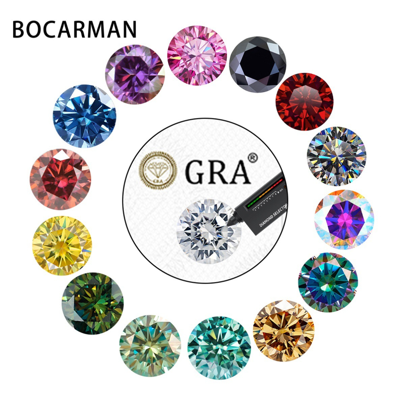 Moissanite στρογγυλός ελεύθερος λίθος, διαύγεια VVS, κοπή 3EX, μάρκα BOCARMAN