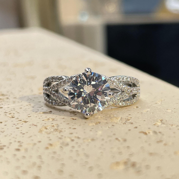 Inel din cupru cu design geometric, finisaj electroplatat, stil inel cu diamant pentru femei
