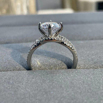 Inel din cupru cu design geometric, finisaj electroplatat, stil inel cu diamant pentru femei