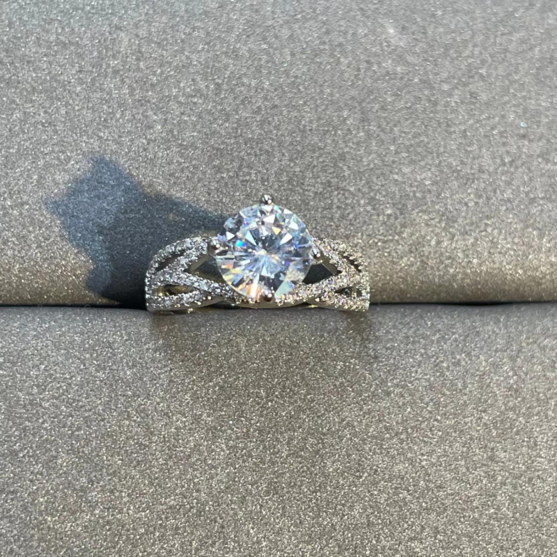 Inel din cupru cu design geometric, finisaj electroplatat, stil inel cu diamant pentru femei