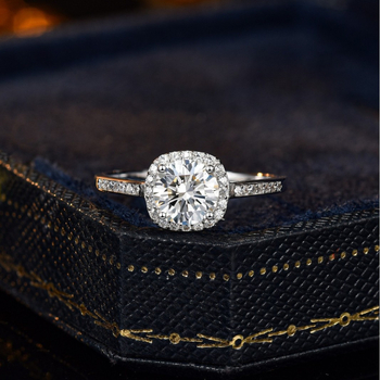 Prsten od srebra 925 s Moissanite, geometrijski oblik, ugrađeni Moissanite kamen, Meishida marka