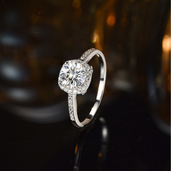 Prsten od srebra 925 s Moissanite, geometrijski oblik, ugrađeni Moissanite kamen, Meishida marka
