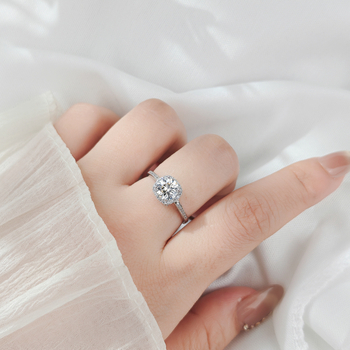 Prsten od srebra 925 s Moissanite, geometrijski oblik, ugrađeni Moissanite kamen, Meishida marka