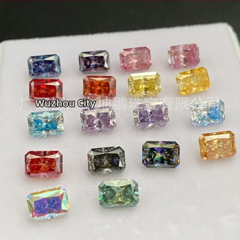 Μοισσανίτης Radiant-cut, ελεύθεροι λίθοι, τετράγωνο σχήμα, συνθετικοί λίθοι, διαύγεια VVS, πιστοποιητικό GRC