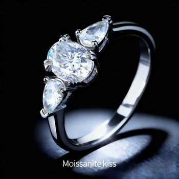 Moissanit prsten od S925 srebra za žene, ovalnog oblika, elegantan i svestran stil