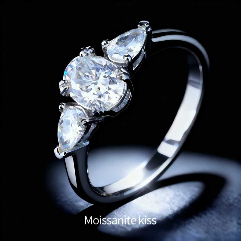 Moissanit prsten od S925 srebra za žene, ovalnog oblika, elegantan i svestran stil