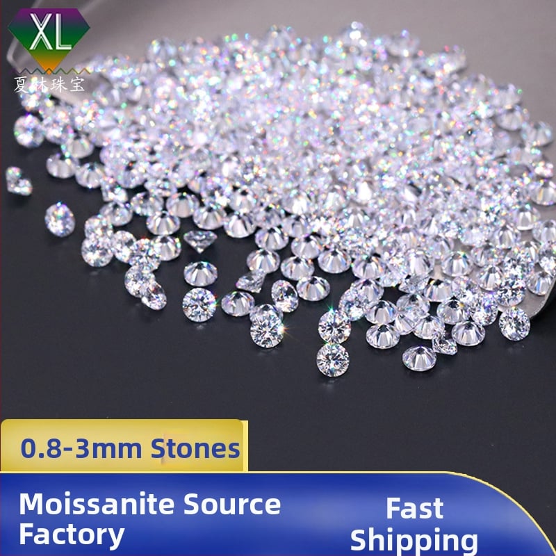 Moissanite rotunde, claritate VVS, luciu lustruit, material sintetic, personalizabil prin cerere — Xia Lin Jewelry