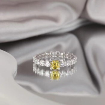 Aurora Moissanite ženski prsten, 0,5 karata, S925 srebro pozlaćeno