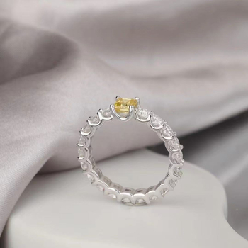 Aurora Moissanite ženski prsten, 0,5 karata, S925 srebro pozlaćeno