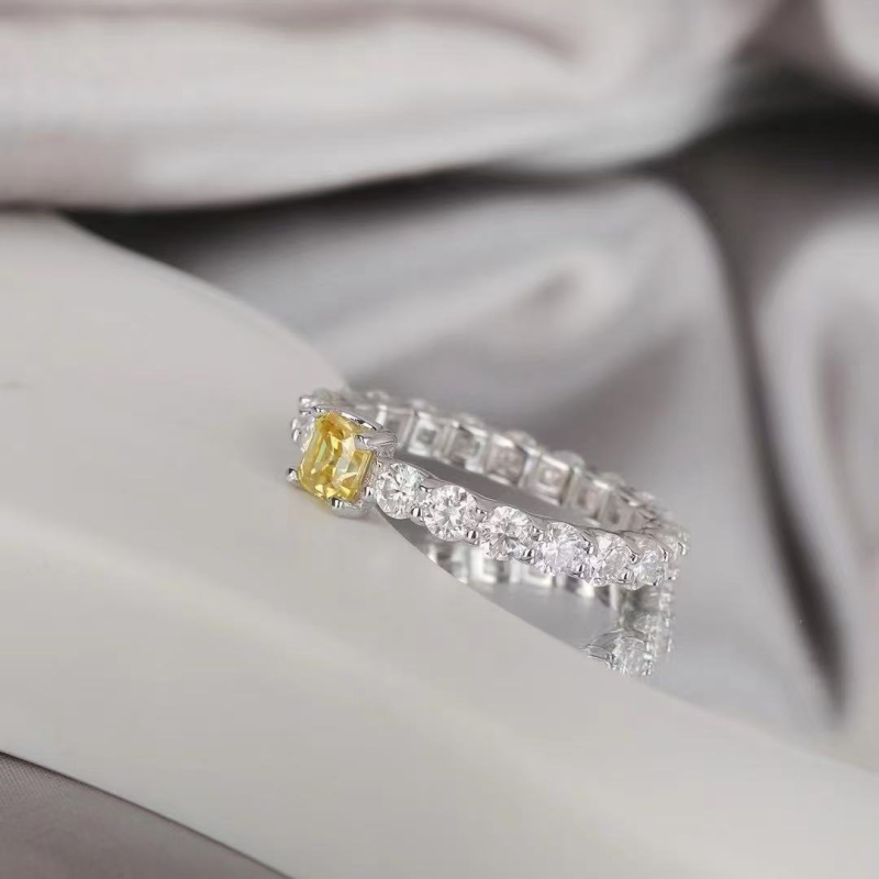 Aurora Moissanite ženski prsten, 0,5 karata, S925 srebro pozlaćeno