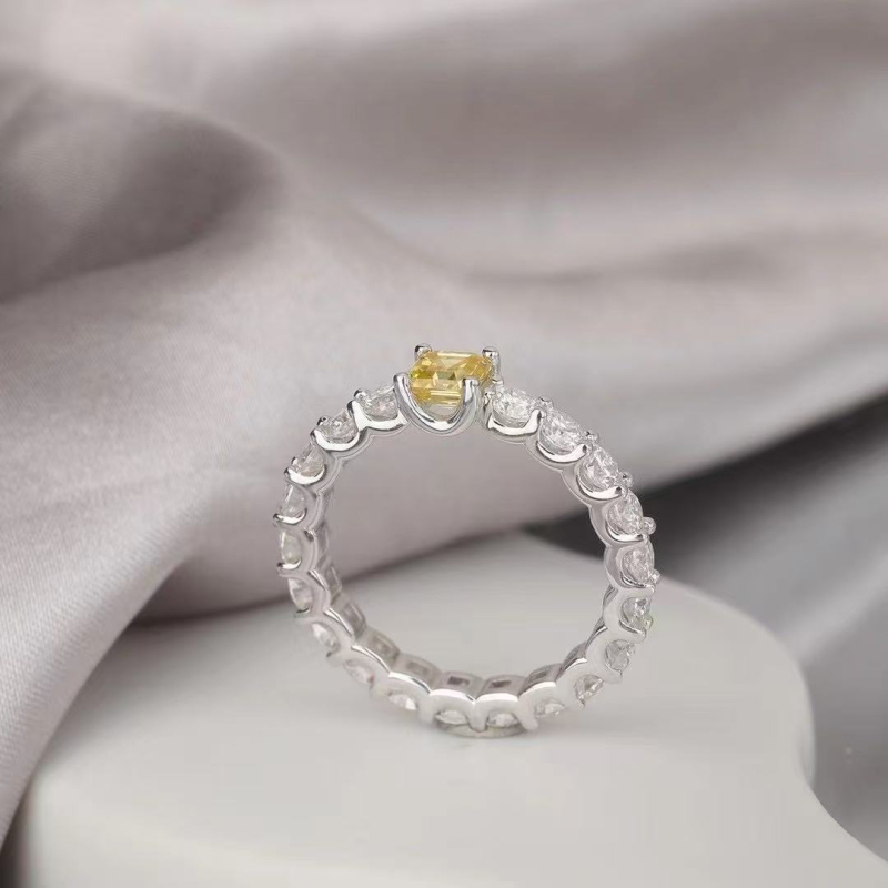 Aurora Moissanite ženski prsten, 0,5 karata, S925 srebro pozlaćeno