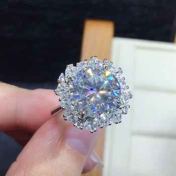 Inel reglabil din cupru cu moissanit, WJZ-105, placat prin electroplacare, stil geometric, lux discret