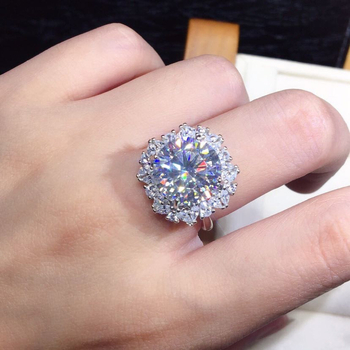 Inel reglabil din cupru cu moissanit, WJZ-105, placat prin electroplacare, stil geometric, lux discret