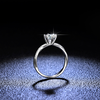 Inel Moissan Diamond pentru femei, Argint 925, design coroană înfășurat cu viță, diamant montat