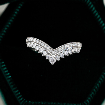 Prsten od srebra 925 Sterling, geometrijski dizajn, korejski stil i dijamantna obrada