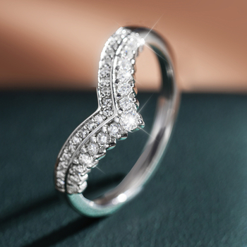 Prsten od srebra 925 Sterling, geometrijski dizajn, korejski stil i dijamantna obrada