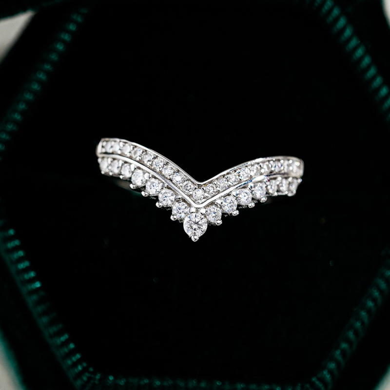 Prsten od srebra 925 Sterling, geometrijski dizajn, korejski stil i dijamantna obrada