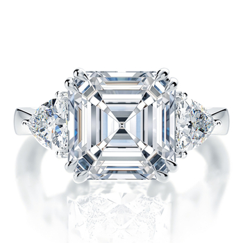 Prsten s ugrađenim moissanitom, geometrijski dizajn, srebro 925, za žene — Yuecheng Jewelry