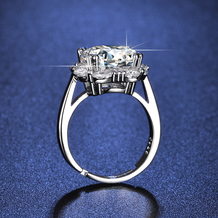 Prsten Fang Qili, geometrijski stil, materijal bijeli bakar, elektroplatiranje