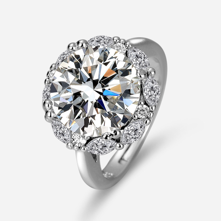 Prsten Fang Qili, geometrijski stil, materijal bijeli bakar, elektroplatiranje