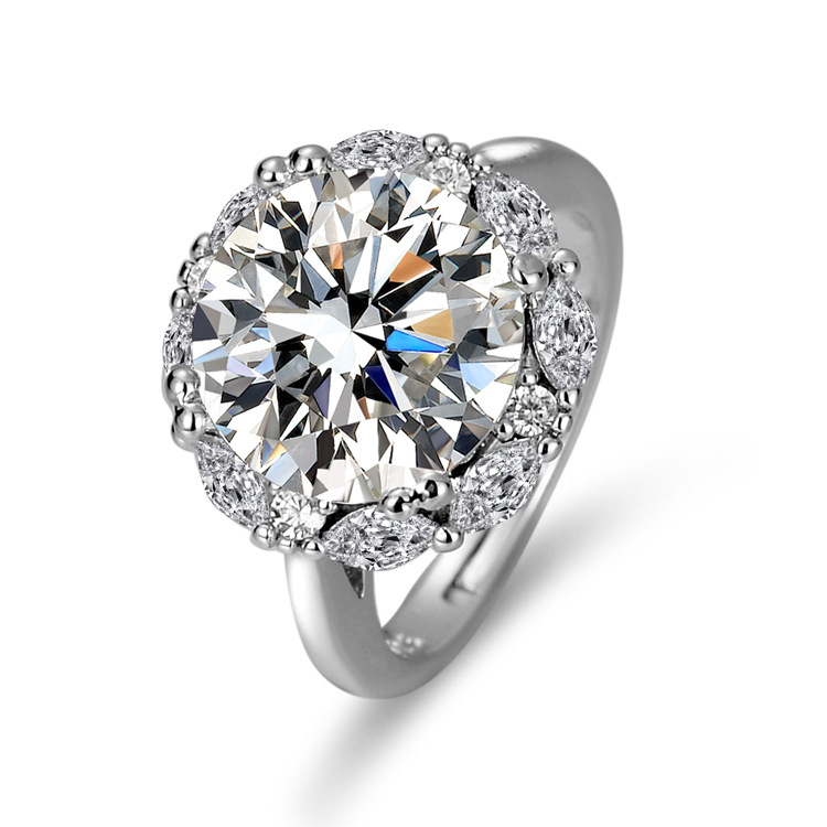 Prsten Fang Qili, geometrijski stil, materijal bijeli bakar, elektroplatiranje