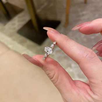 Пръстен от S925 със Moissanite 1 карат, овална капковидна форма, елегантен луксозен стил