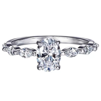 Пръстен от S925 със Moissanite 1 карат, овална капковидна форма, елегантен луксозен стил