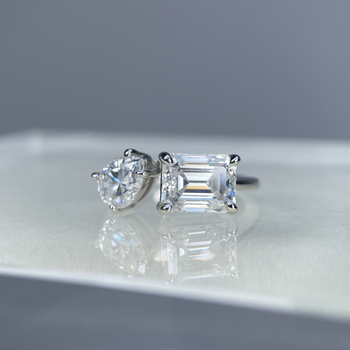 Prsten s moissanitom u 925 srebra, kapljasti geometrijski oblik, Yuecheng Jewelry – ženski INS stil