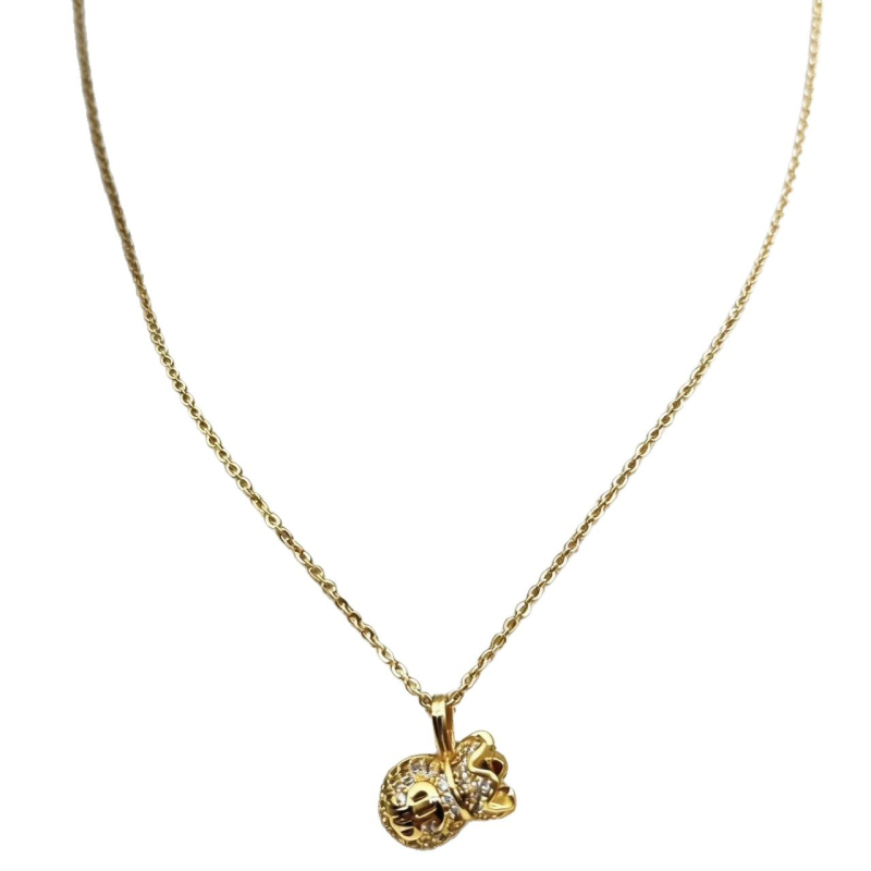 Titán acélból készült nyaklánc moissanittel és gyémántos beépítéssel, divatos kulcscsonti lánc, 2025 tavasz