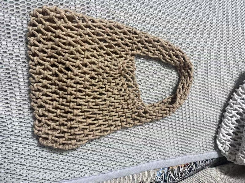 Torba od pamuka konopca, ručno pletena, mrežasti dizajn, za plažu