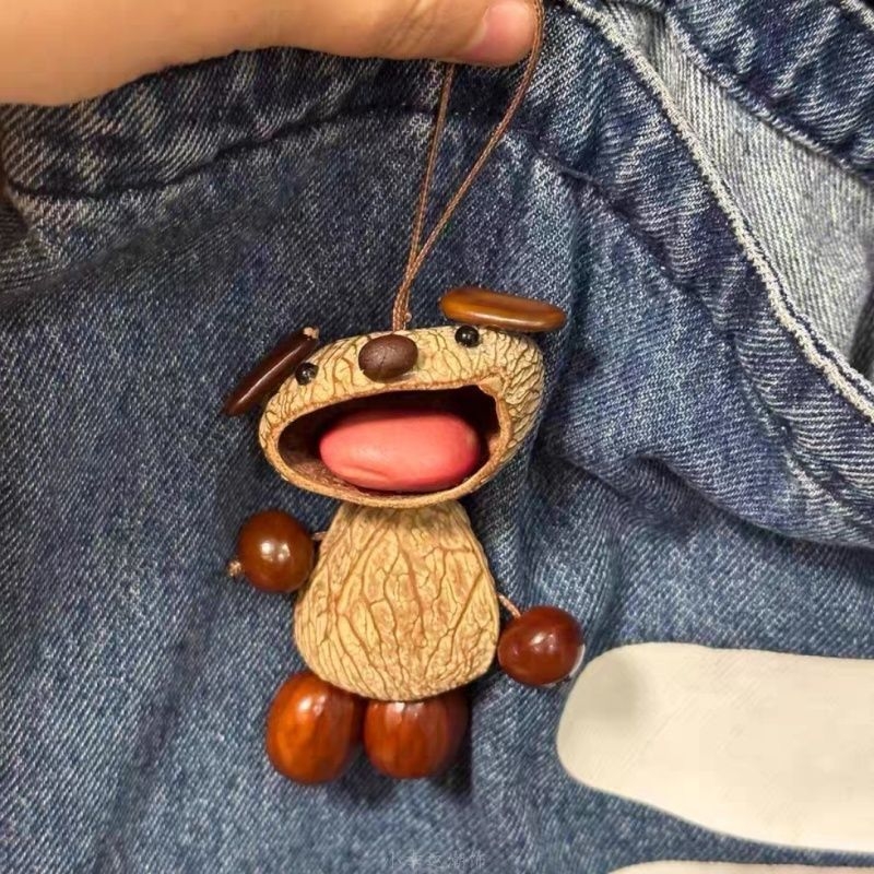 Ručni izradak akrilni viseći privjesak s zvoncem vjetra i slatkim štenetom, crtani stil, privjesak za ključeve, izdanje 2025