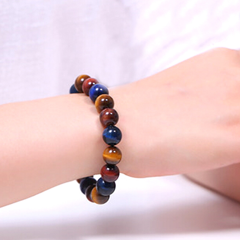 Narukvica od tigrovog oka - prirodni, unisex stil - Crystal gift - Konstelacijski dizajn - Polirani završetak