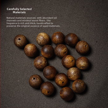 Agarwood helmestikk komplekt käevõru valmistamiseks – 108 looduslikku ümmargust helmi, käsitöö ja poleeritud DIY juveelid