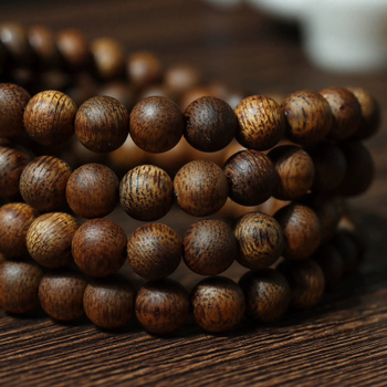 Qinan Agarwood käevõru, 108 helmikut, looduslik, poleeritud – etniline stiil, suvi 2023