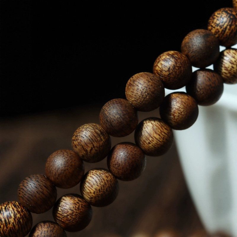 Qinan Agarwood käevõru, 108 helmikut, looduslik, poleeritud – etniline stiil, suvi 2023