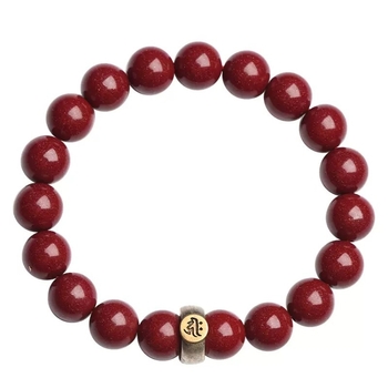 Ručni cinnabar narukvica, unisex, geometrijski dizajn s 18 perlama