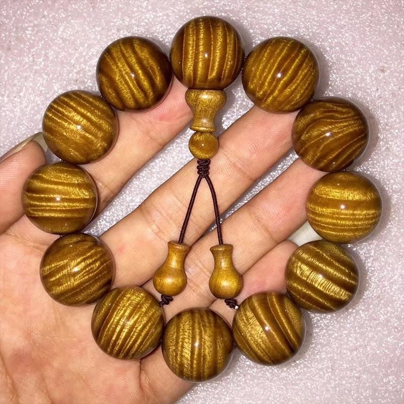 Nanmu drveta narukvica s perlicama, retro stil, unisex, ručna izrada, 18 perli, mogućnost prilagodbe