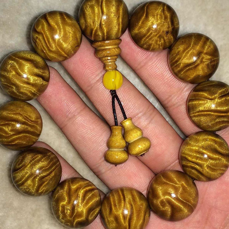 Nanmu drveta narukvica s perlicama, retro stil, unisex, ručna izrada, 18 perli, mogućnost prilagodbe