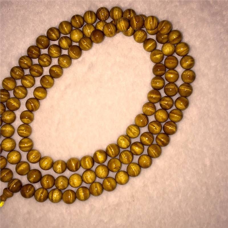 Nanmu fa 108 gyöngyös karkötő, vízhullám mintázat, gravírozás, modern minimalista stílus