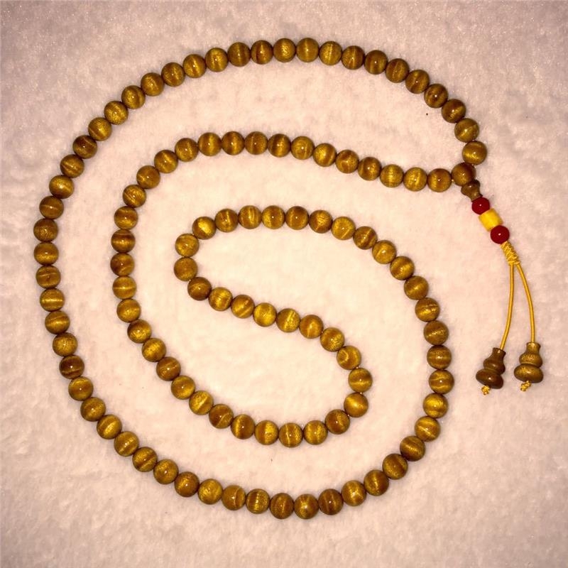 Nanmu fa 108 gyöngyös karkötő, vízhullám mintázat, gravírozás, modern minimalista stílus