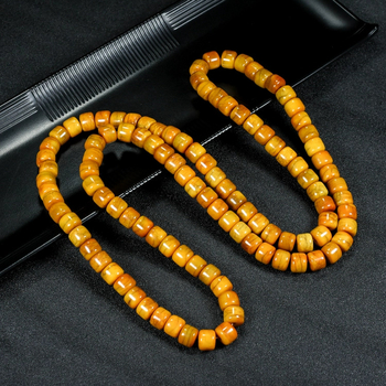 Гривна от говеждо кост с 108 мъниста, тибетска броеница с барел мъниста (пролет 2023)