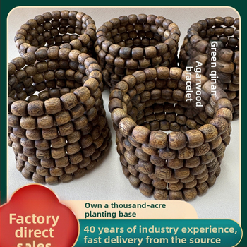 Brățară din Agarwood, vintage, unisex, cu mărgele tip tambur – 22 bucăți, origine Hainan