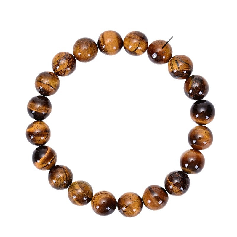 Bratara din ochi de tigru, piatră naturală, stil simplu, lucrat manual, unisex, 24 bucăți