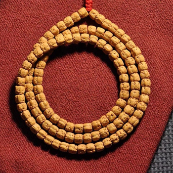 Narukvica od Bodhi sjemenki, prirodni stil za djecu, 108 perli, indonezijsko podrijetlo, tiskani logo