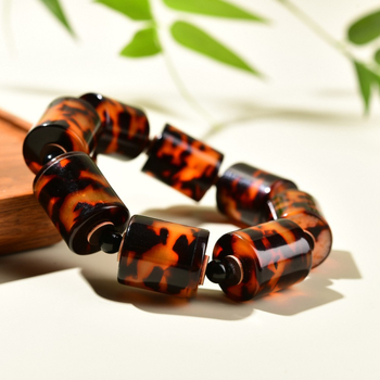 Etno stil unisex narukvica s okruglim perlicama, tehnika bušenja — Xizang art jewelry