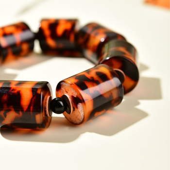 Etno stil unisex narukvica s okruglim perlicama, tehnika bušenja — Xizang art jewelry